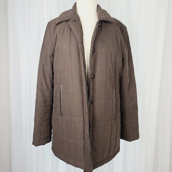 Cole Haan Leather Trimmed Brown Quilted Ca… - Picture 7 of 11